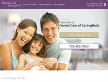 Tablet Screenshot of dentalcareofspringfield.com